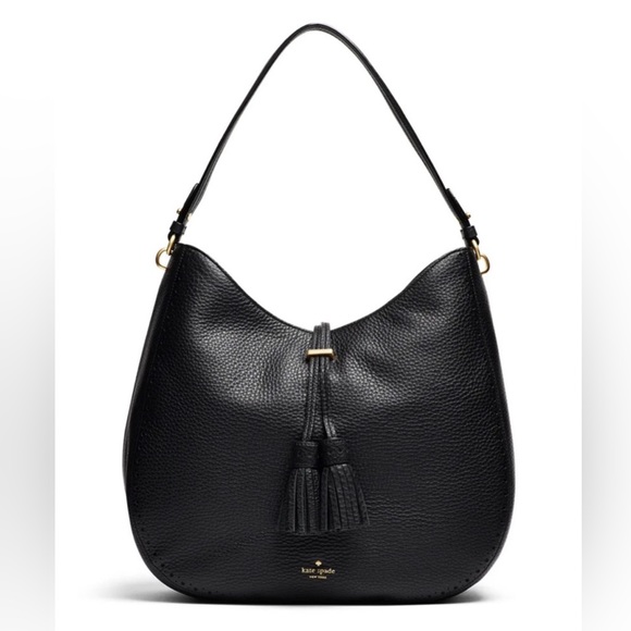 Kate Spade NY James Street Mason Large Hobo Bag in Black Pebbled Leather - Picture 1 of 9
